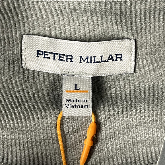 Peter Millar Galway Stretch Loop Terry Quarter Zip Vest Mens Large Gray Logo NWT - Picture 5 of 16